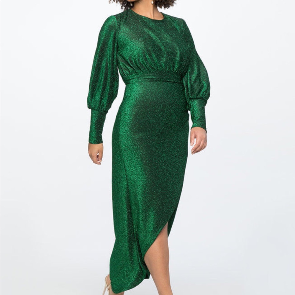Eloquii pink sparkle maxi dress 18